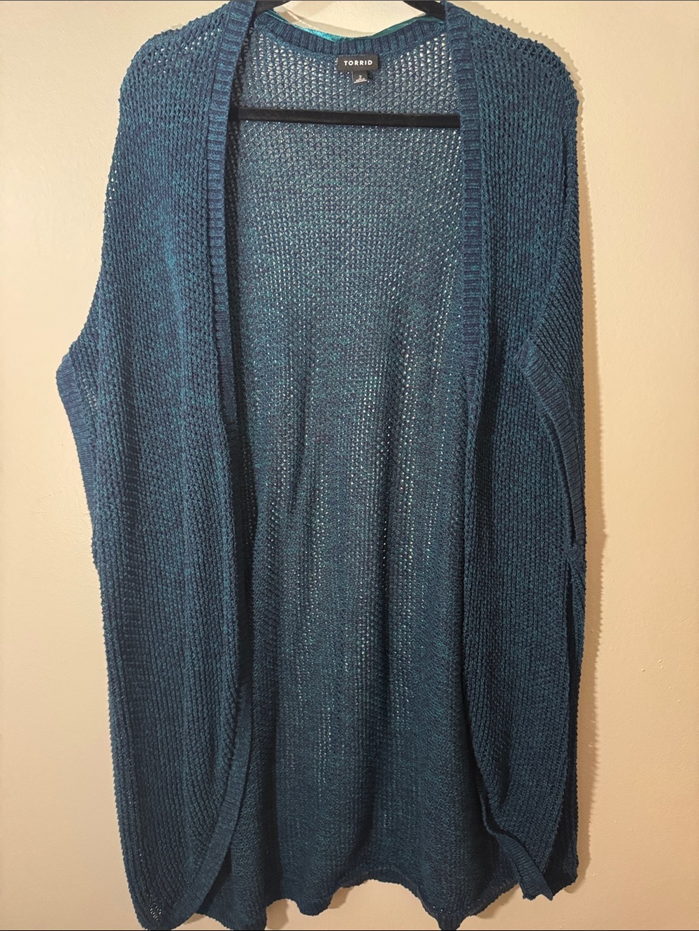 torrid teal open-front cardigan sweater